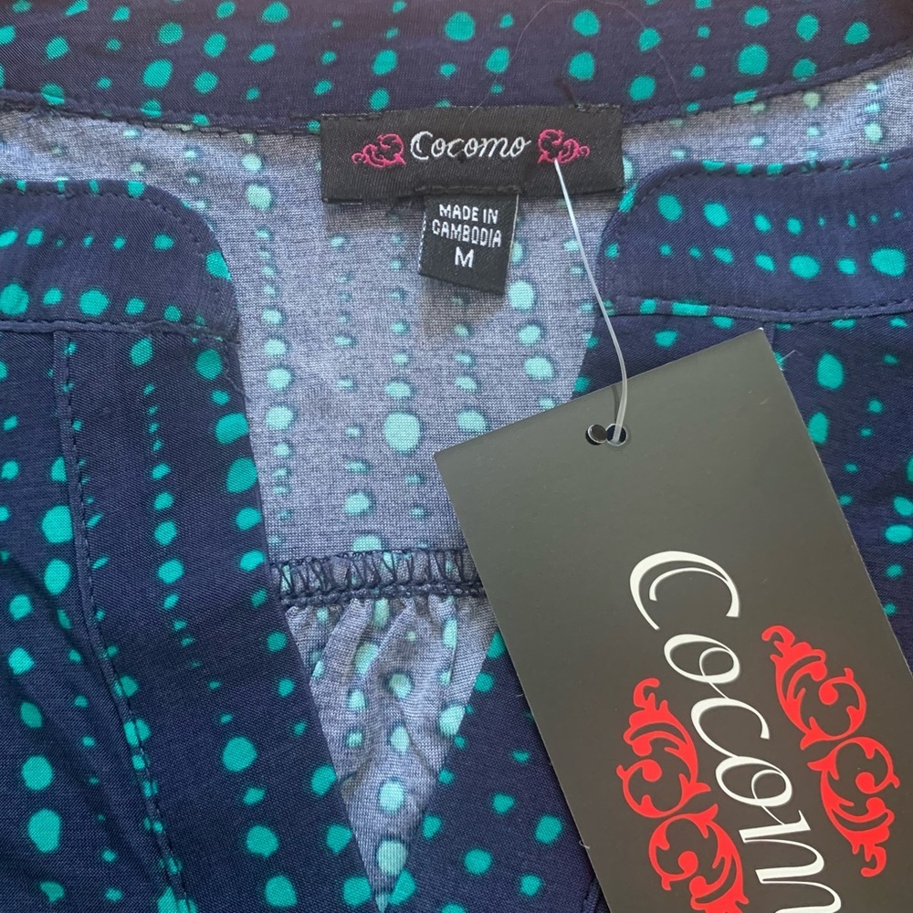 Cocomo NEW 3/4 sleeve women's Pintuck Blouse top shirt MEDIUM - Picture 12 of 14